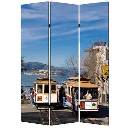 Palacedesigns 1 x 48 x 72 in. Wood Canvas San Francisco Screen Multi Color PA3680347